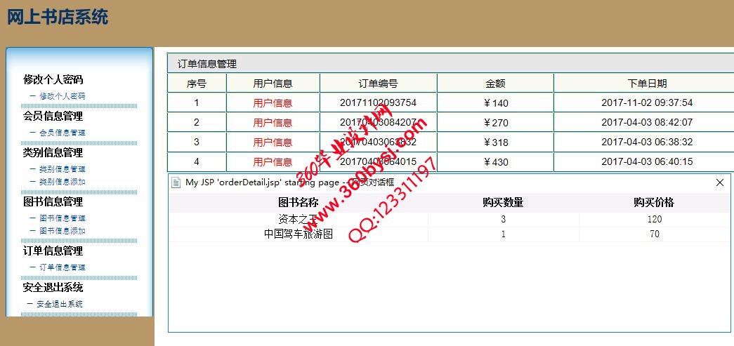 网上书店后台功能