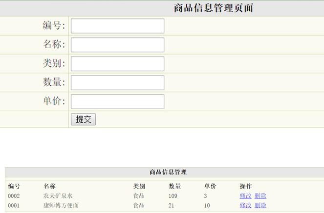 商品信息管理界面